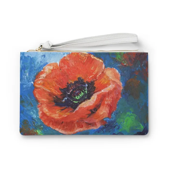 Portraits by NC Earrings Clutch Bag Red Poppy