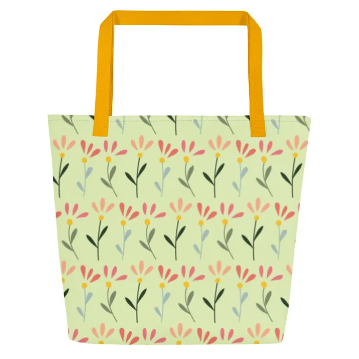 Portraits by NC Earrings Large Tote Bag Summer Fun