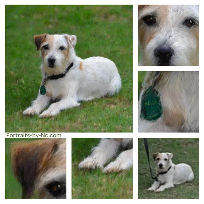 Portraits by NC Earrings Russell Terrier Digital Portrait