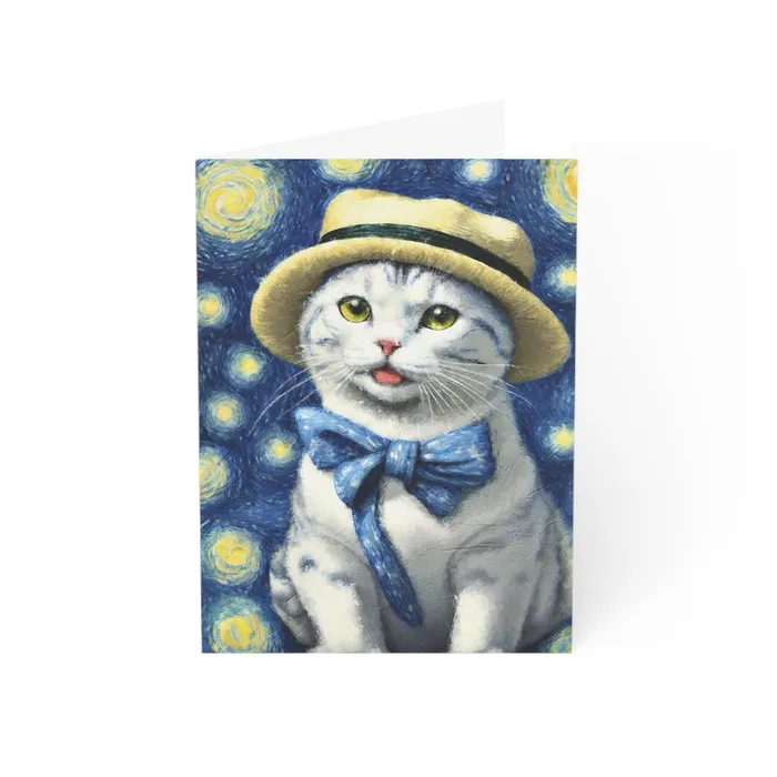 Portraits by NC Necklaces Starry Eye Cat Greeting Cards 1 10 30 and 50pcs Portraits by NC Necklaces Starry Eye Cat Greeting Cards 1 10 30 and 50pcs