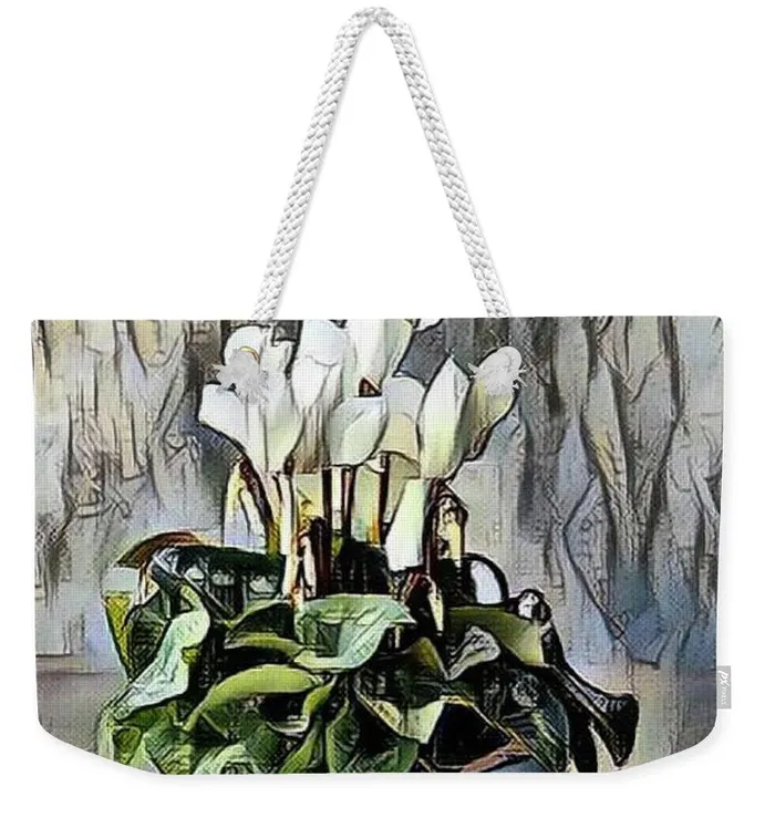 Portraits by NC Rings White Cyclamen Weekender Tote Bag