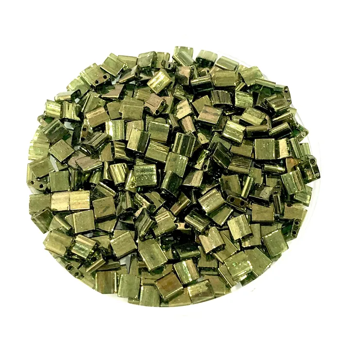 PreStyled Sets Peppy Beads Miyuki Tila Beads TL0306 Olive Green Gold Luster