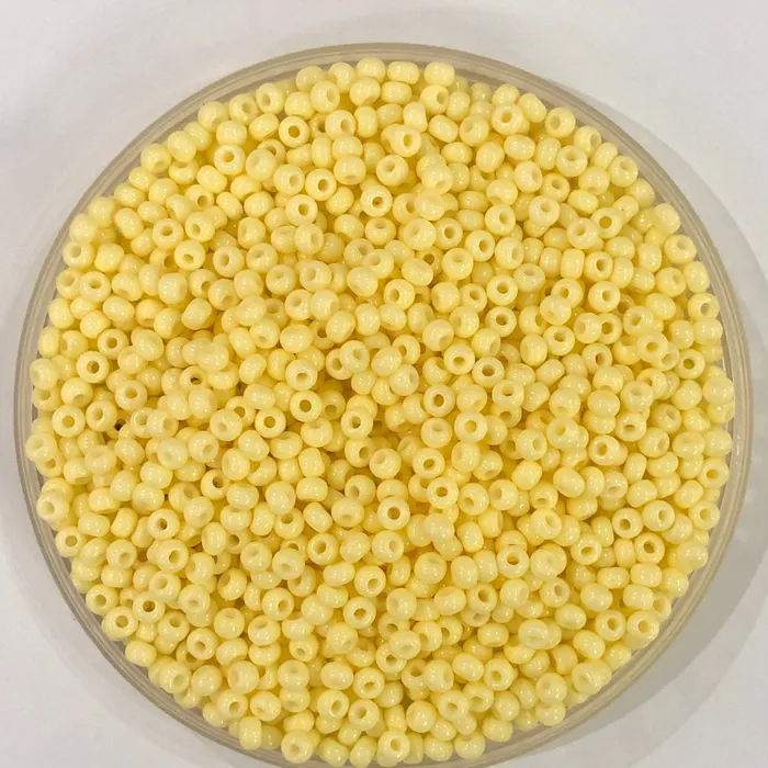 Preciosa Seed Beads 80 RocaillesRound Hole20 Gr 03281 Yellow 1 Dyed Chalk White Peppy Beads Rings