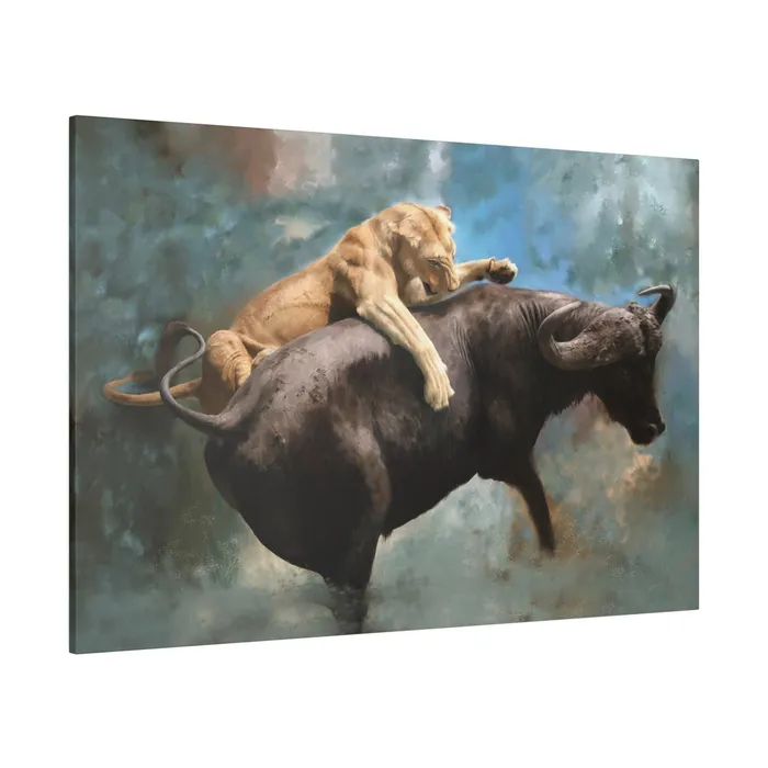Printify Wildlife Print The Hunt Matte Museum Wrap Canvas Stretched Earrings