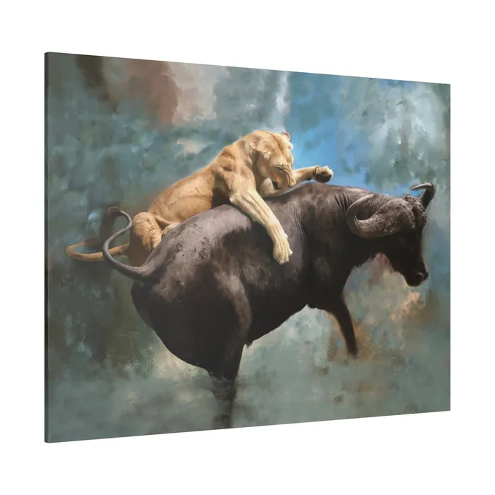 Printify Wildlife Print The Hunt Matte Museum Wrap Canvas Stretched Earrings