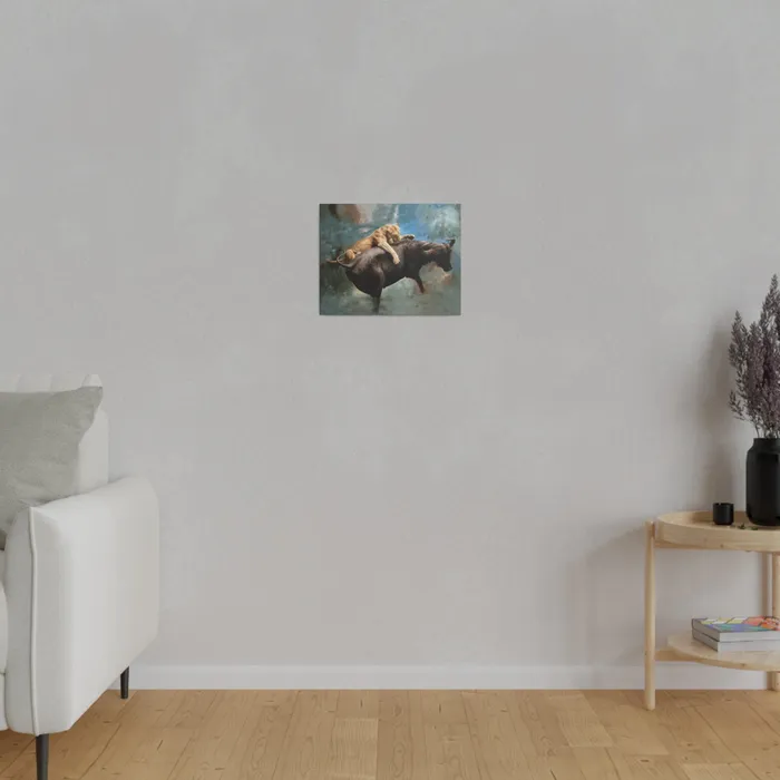 Printify Wildlife Print The Hunt Matte Museum Wrap Canvas Stretched Earrings
