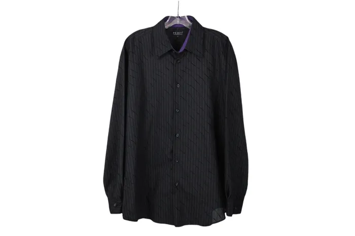 Pronti Black Button Down Shirt L Pronti Rings