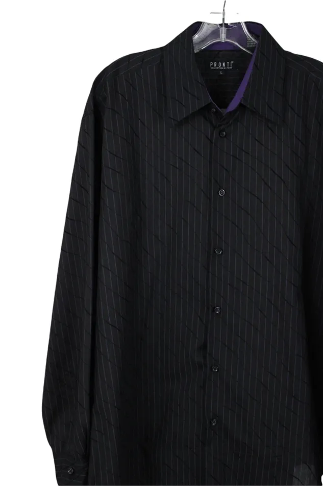 Pronti Black Button Down Shirt L Pronti Rings