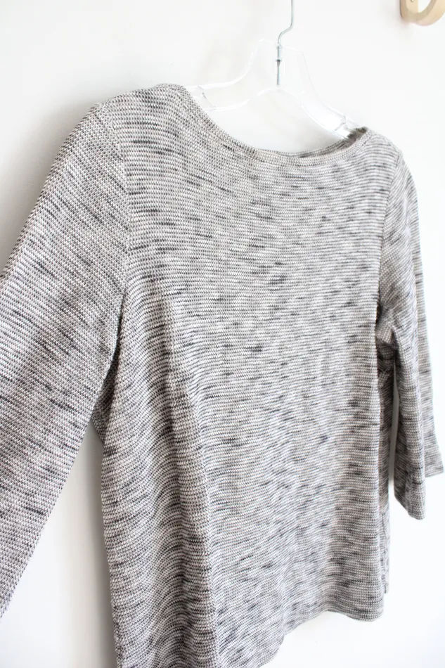 Pure Jill Rings Pure Jill Black White Patterned Top XS Petite