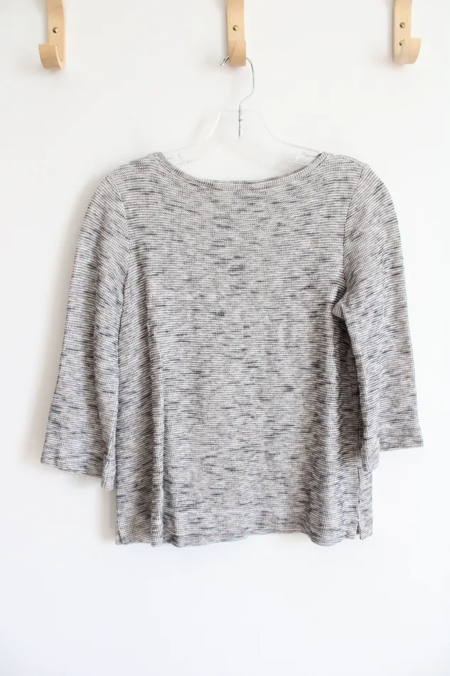 Pure Jill Rings Pure Jill Black White Patterned Top XS Petite