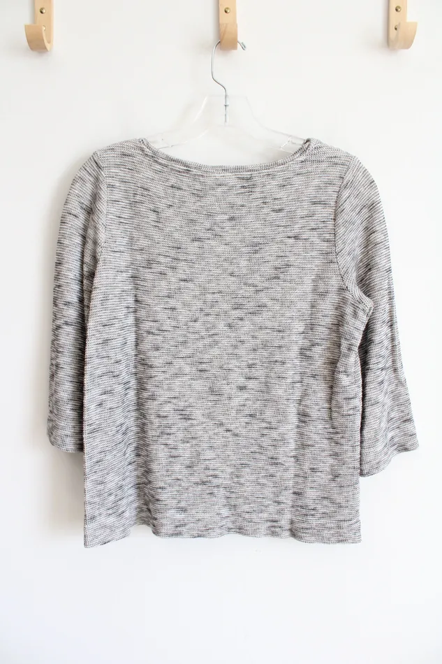 Pure Jill Rings Pure Jill Black White Patterned Top XS Petite
