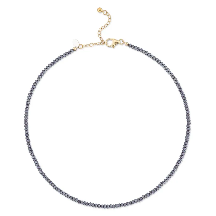 RACHEL LYNN CHICAGO 2mm Itsy Metallic Purple Quartz Beaded Necklace Necklaces