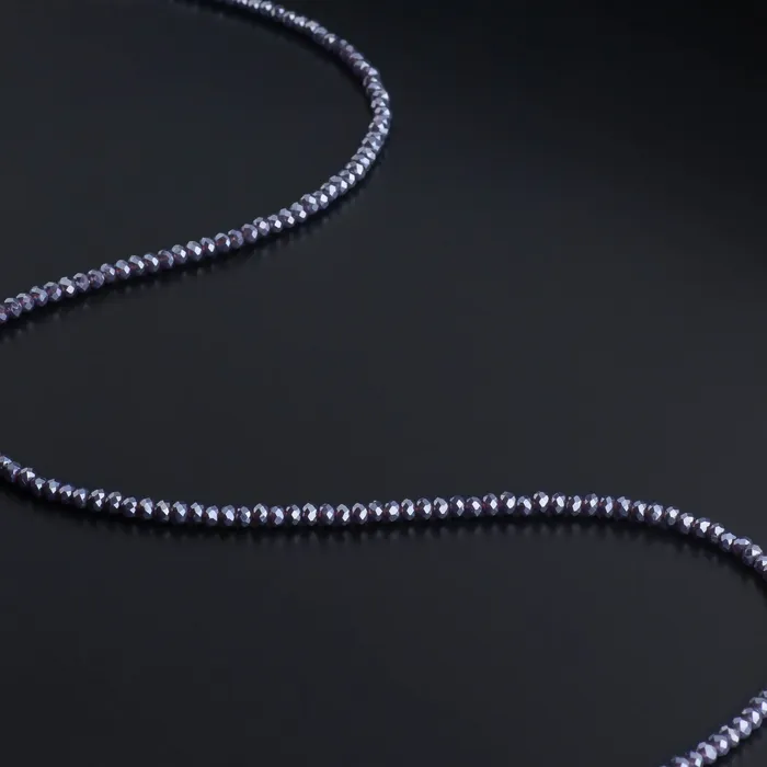 RACHEL LYNN CHICAGO 2mm Itsy Metallic Purple Quartz Beaded Necklace Necklaces