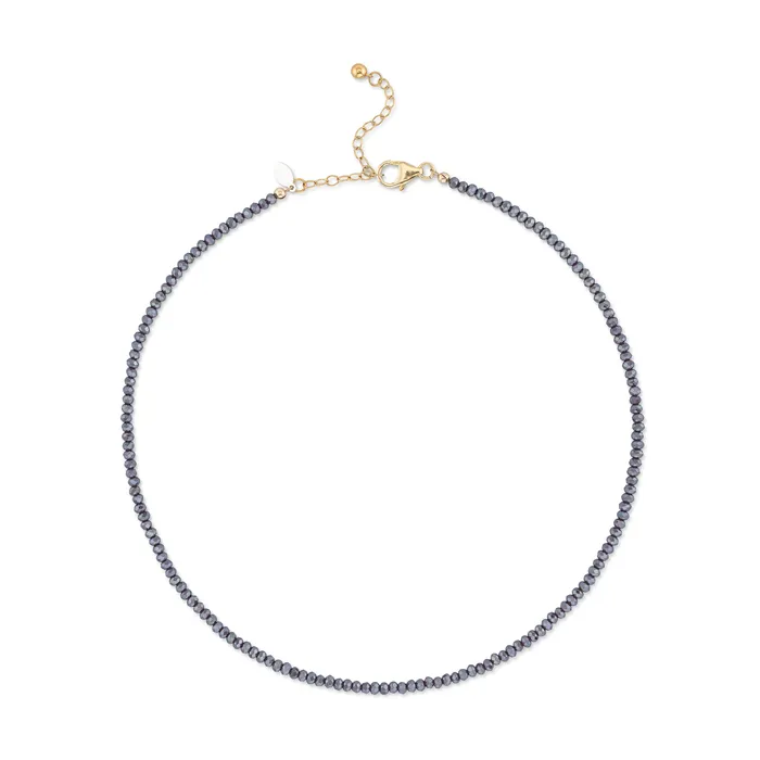 RACHEL LYNN CHICAGO 2mm Itsy Metallic Purple Quartz Beaded Necklace Necklaces