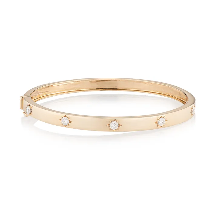 RACHEL LYNN CHICAGO Bracelets 14 Karat Yellow Gold and Diamond Burst Hinge Bracelet RACHEL LYNN CHICAGO Bracelets 14 Karat Yellow Gold and Diamond Burst Hinge Bracelet