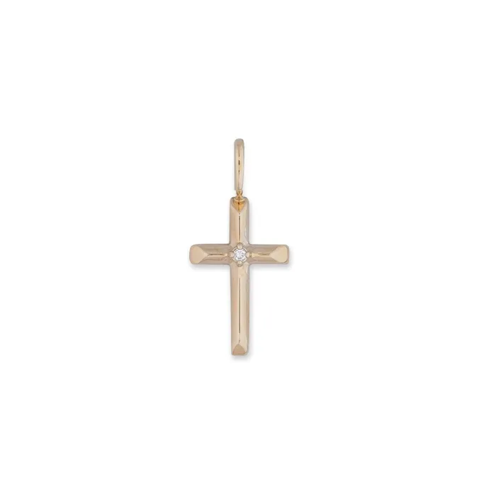 RACHEL LYNN CHICAGO Charm Necklaces Yellow Gold Diamond Cross Charm