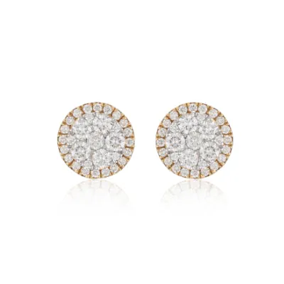 RACHEL LYNN CHICAGO Earrings 18 Karat Yellow Halo Stud Earrings 255cts
