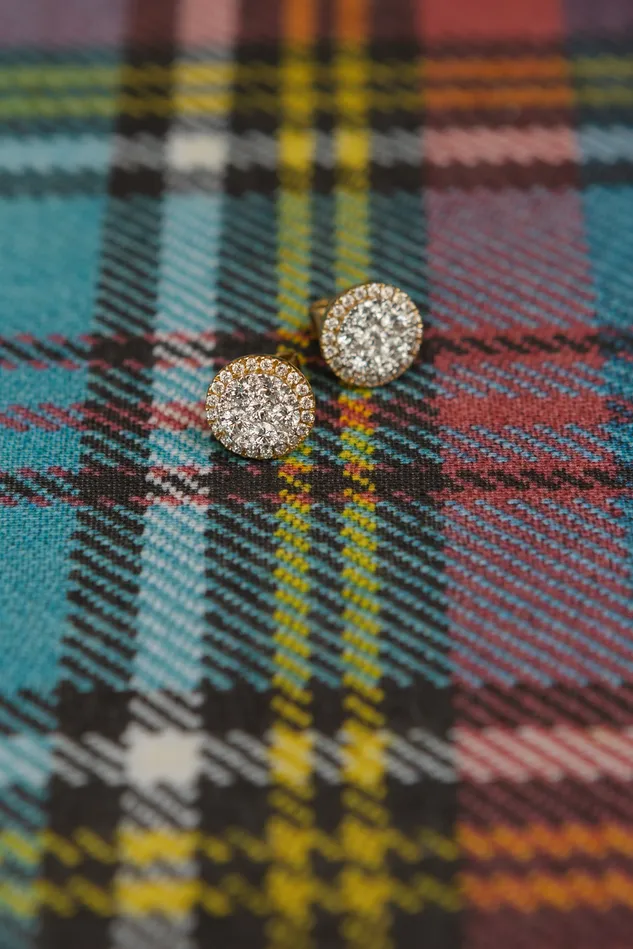 RACHEL LYNN CHICAGO Earrings 18 Karat Yellow Halo Stud Earrings 255cts