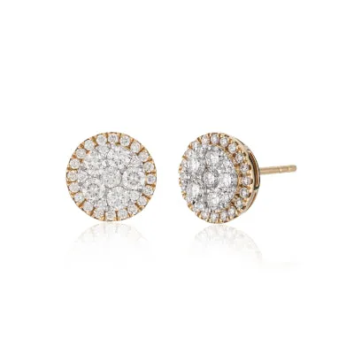 RACHEL LYNN CHICAGO Earrings 18 Karat Yellow Halo Stud Earrings 255cts