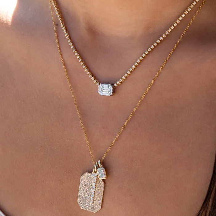 RACHEL LYNN CHICAGO Necklaces 18 Karat Yellow Gold Mosaic 400cts Diamond 1600 Tennis Necklace