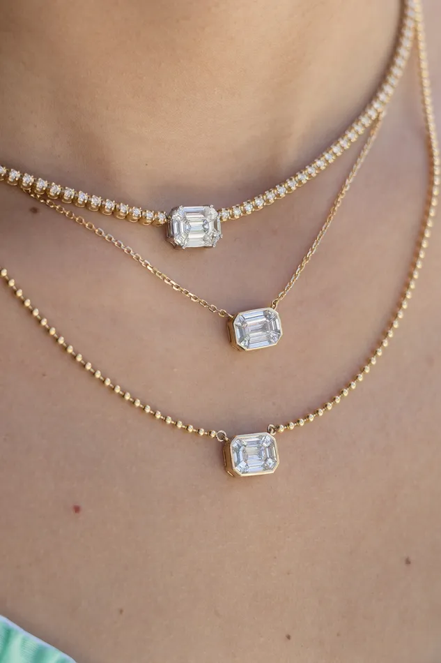 RACHEL LYNN CHICAGO Necklaces 18 Karat Yellow Gold Mosaic 400cts Diamond 1600 Tennis Necklace