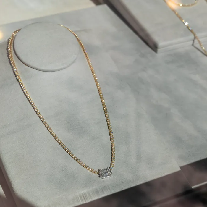 RACHEL LYNN CHICAGO Necklaces 18 Karat Yellow Gold Mosaic 400cts Diamond 1600 Tennis Necklace