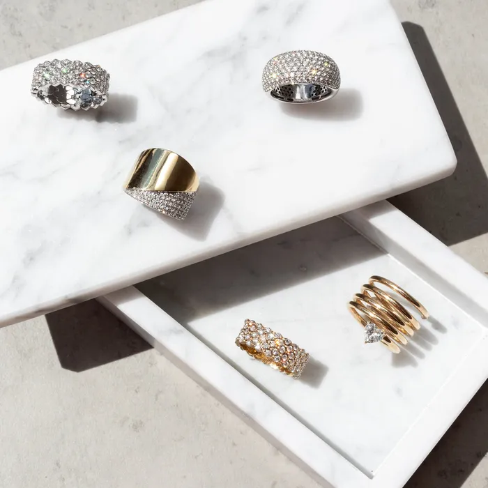 RACHEL LYNN CHICAGO Rings White Gold and Diamond Chain Link Ring