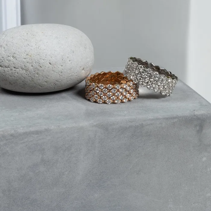 RACHEL LYNN CHICAGO Rings White Gold and Diamond Chain Link Ring