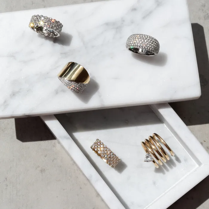 RACHEL LYNN CHICAGO Rings White Gold and Diamond Chain Link Ring