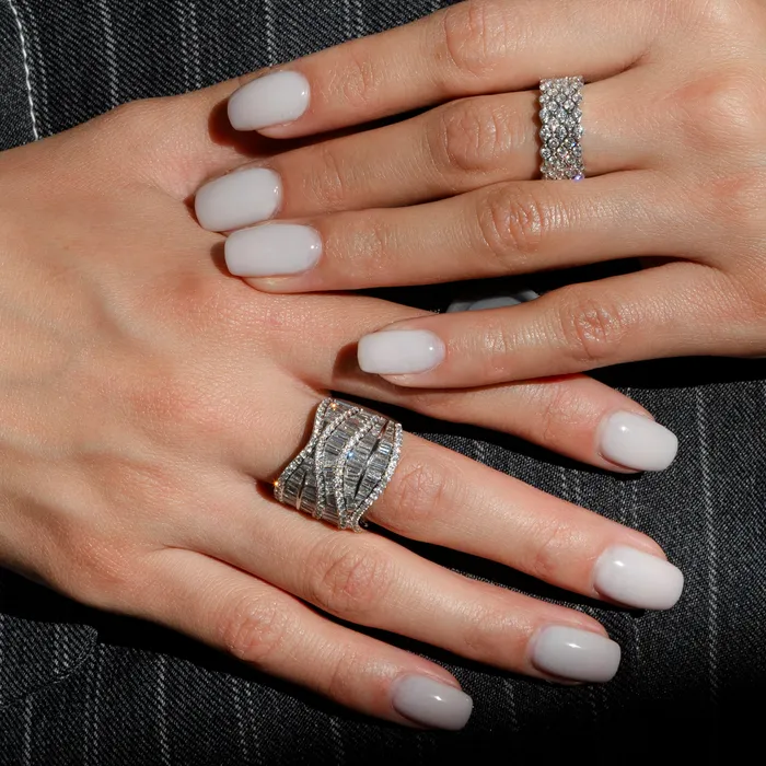 RACHEL LYNN CHICAGO Rings White Gold and Diamond Chain Link Ring