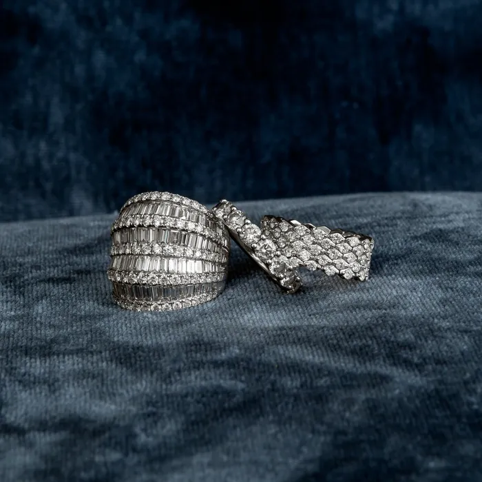 RACHEL LYNN CHICAGO Rings White Gold and Diamond Chain Link Ring