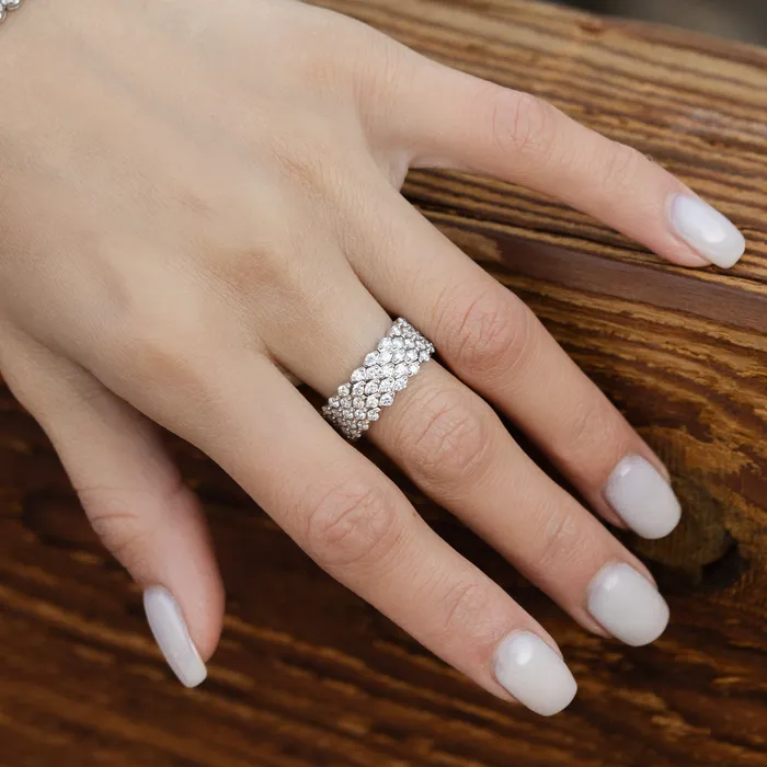 RACHEL LYNN CHICAGO Rings White Gold and Diamond Chain Link Ring
