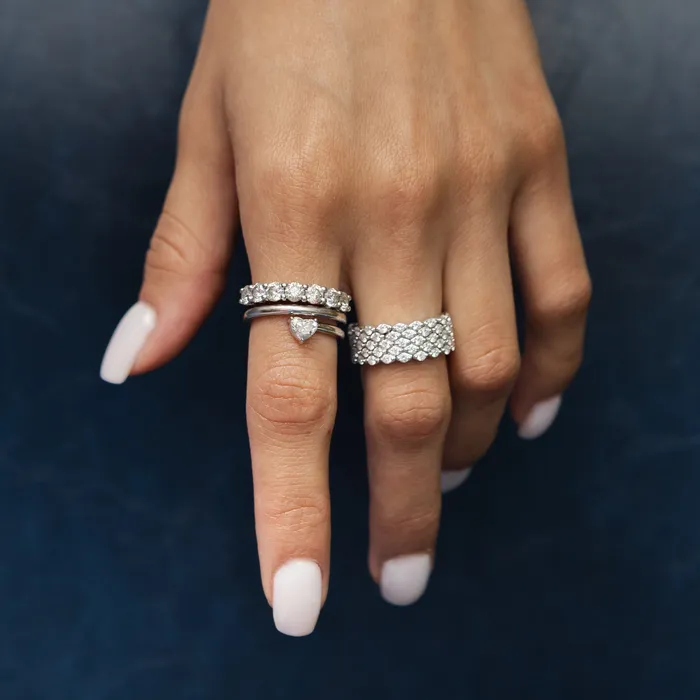 RACHEL LYNN CHICAGO Rings White Gold and Diamond Chain Link Ring