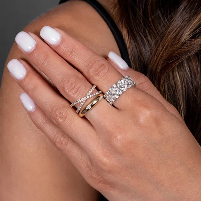 RACHEL LYNN CHICAGO Rings White Gold and Diamond Chain Link Ring