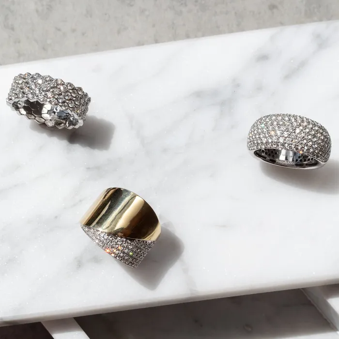 RACHEL LYNN CHICAGO Rings White Gold and Diamond Chain Link Ring