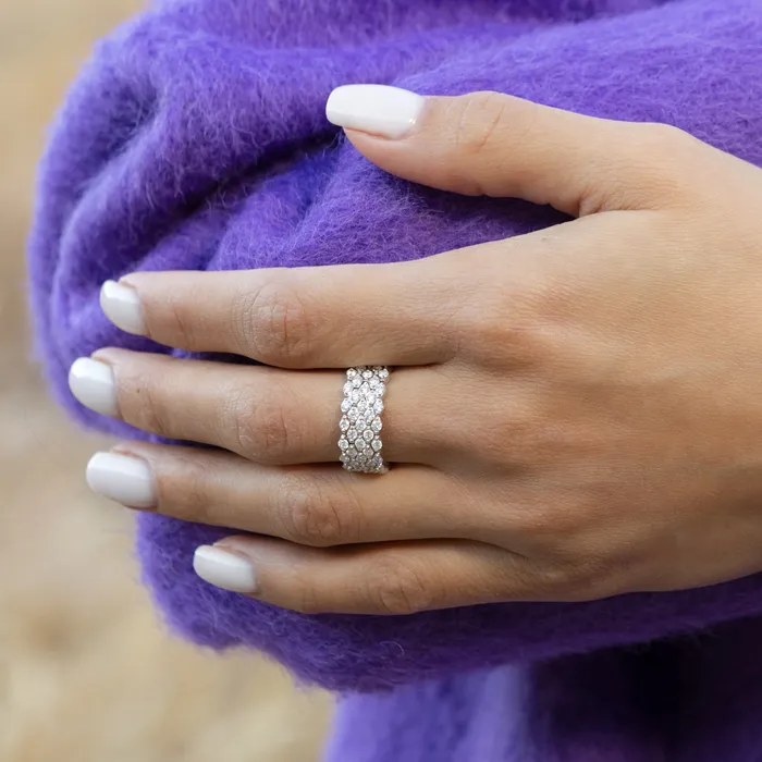 RACHEL LYNN CHICAGO Rings White Gold and Diamond Chain Link Ring