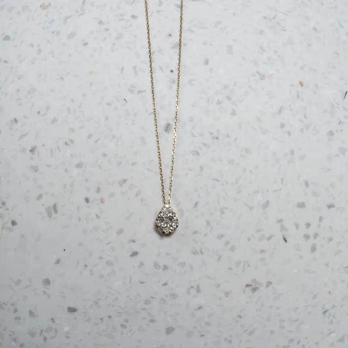 RACHEL LYNN CHICAGO Yellow Pave Diamond Slide Pear Necklace Necklaces