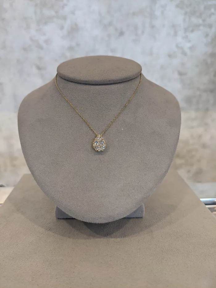 RACHEL LYNN CHICAGO Yellow Pave Diamond Slide Pear Necklace Necklaces