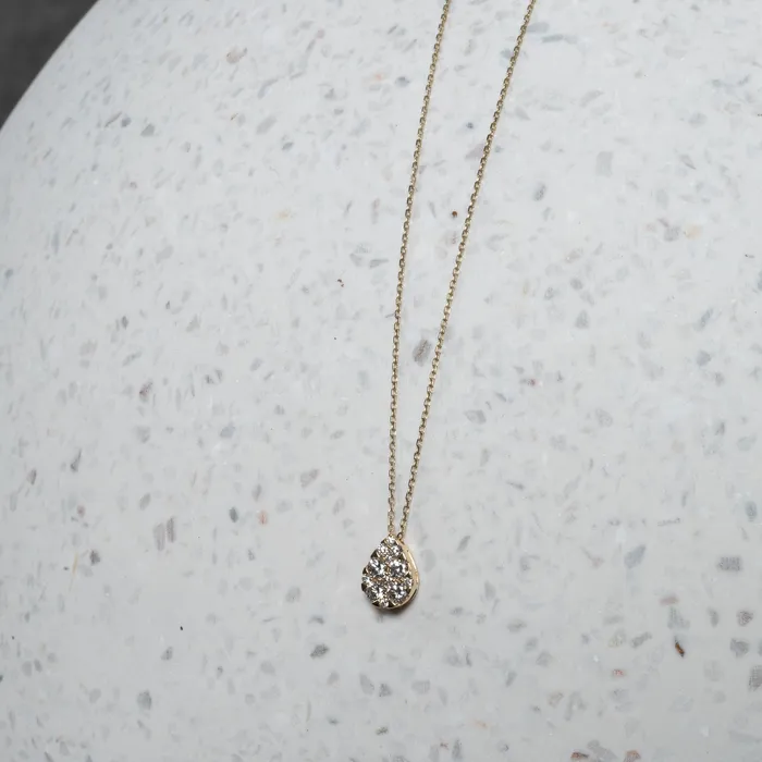 RACHEL LYNN CHICAGO Yellow Pave Diamond Slide Pear Necklace Necklaces