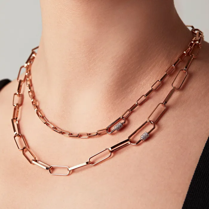 Rectangle Chain Necklace Kismet by Milka Necklaces