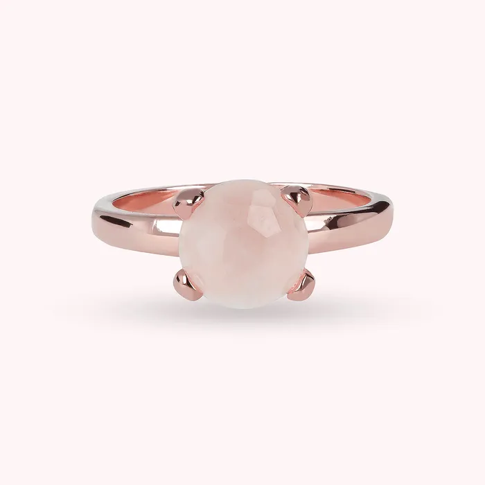 Rings Anello Cocktail Piccolo con Pietra Naturale Tonda Bronzallure