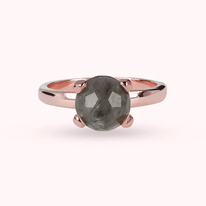 Rings Anello Cocktail Piccolo con Pietra Naturale Tonda Bronzallure