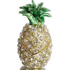 Rings ANUENUECREATION Swarovski White Crystal Pineapple Trinket Box 3