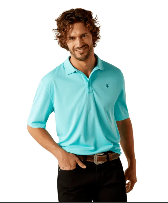 Rings ARIAT MENS CLOTHING ARIAT MENS TEK POLO BLUE RADIANCE