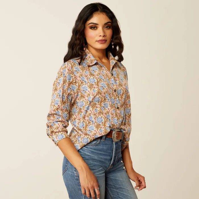 Rings ARIAT WOMENS HOMESTYLE BUTTON DOWN LONG SLEEVE SHIRT PRAIRIE FLORAL ARIAT CLOTHING
