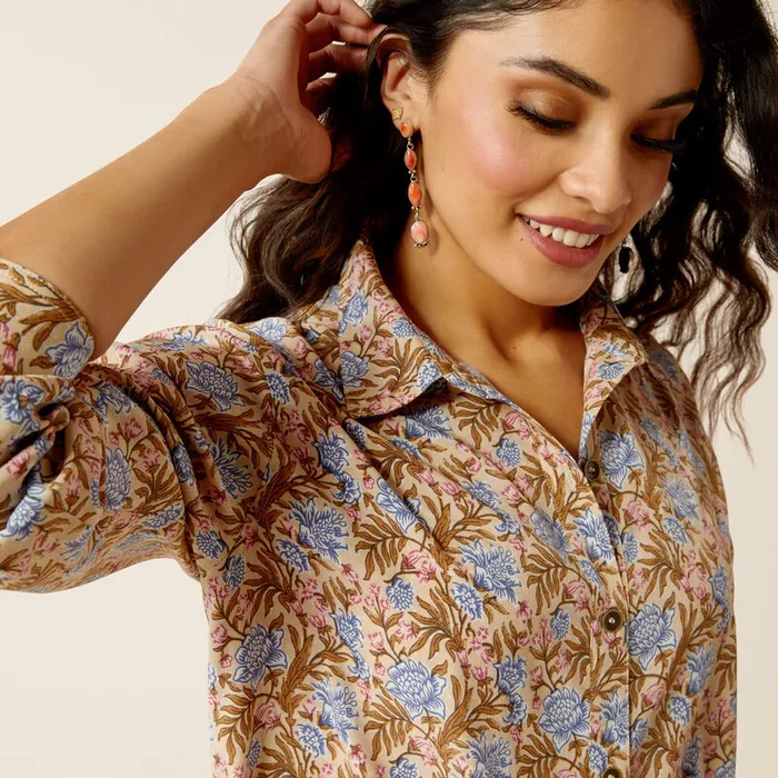 Rings ARIAT WOMENS HOMESTYLE BUTTON DOWN LONG SLEEVE SHIRT PRAIRIE FLORAL ARIAT CLOTHING