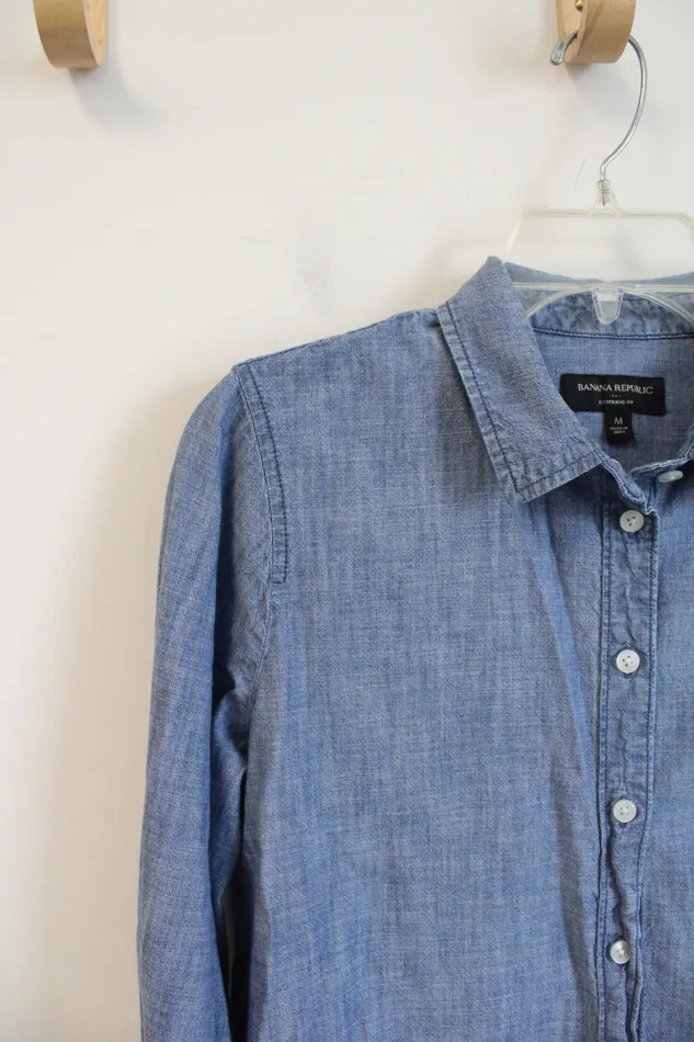 Rings Banana Republic Banana Republic Boyfriend Fit Blue Chambray Button Down Top M