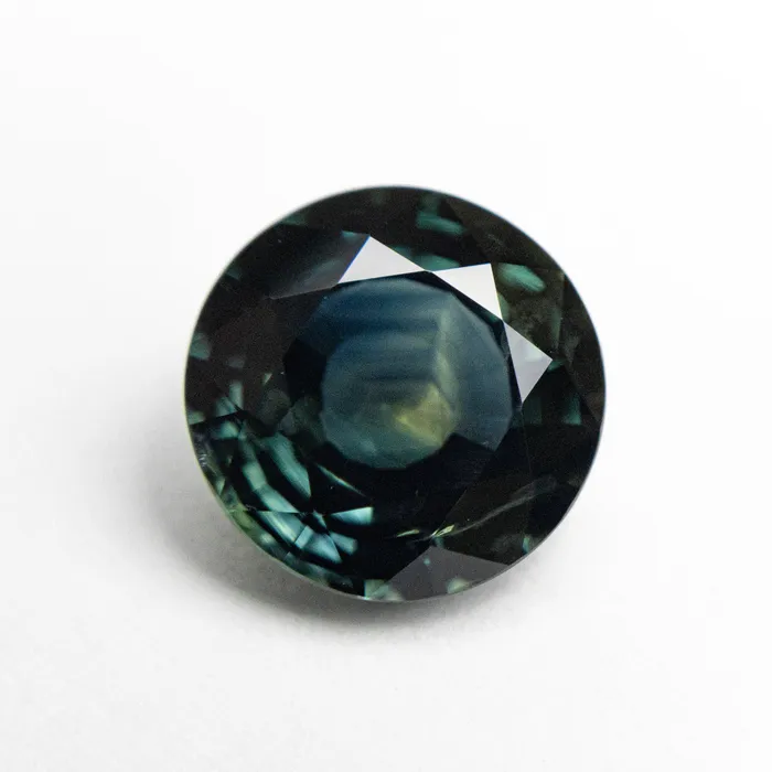 Rings BlueGreen Brilliant Sapphire 314ct Round Misfit Gems