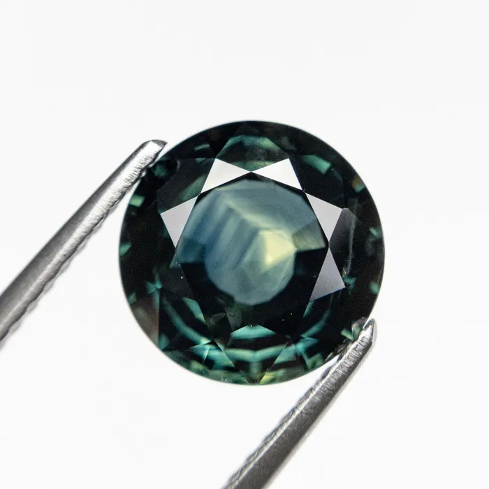 Rings BlueGreen Brilliant Sapphire 314ct Round Misfit Gems
