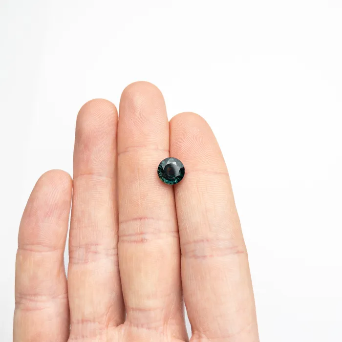 Rings BlueGreen Brilliant Sapphire 314ct Round Misfit Gems